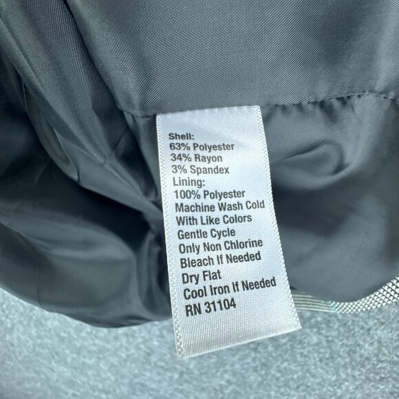 Madison Blazer Womens 2X Black White Glen Plaid Career Academia Open Jacket - Picture 8 of 16